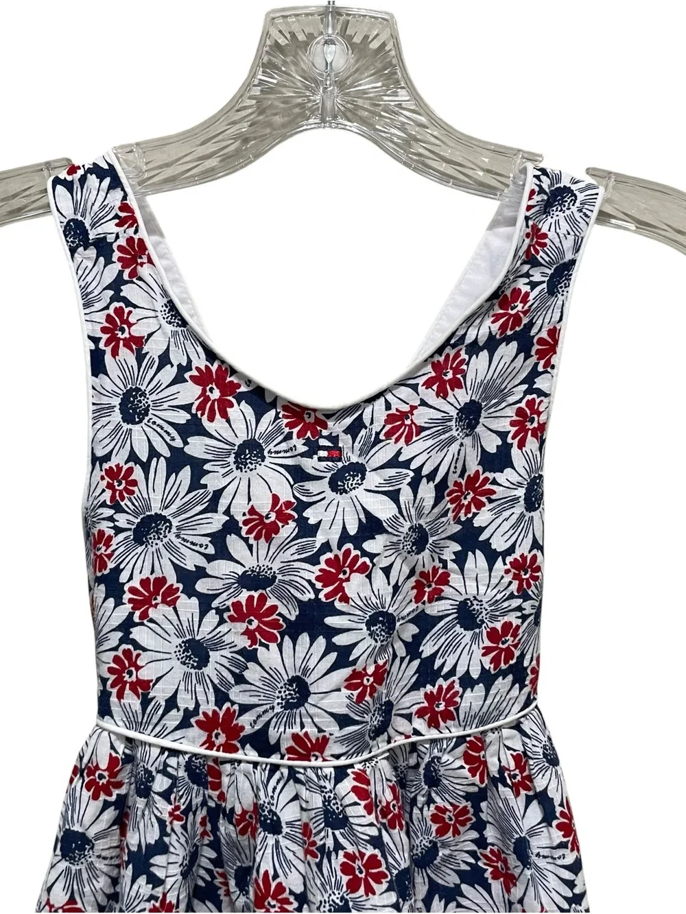 Tommy Hilfiger Floral Sleeveless Fit Flare Dress Red Blue White Girls Size 6